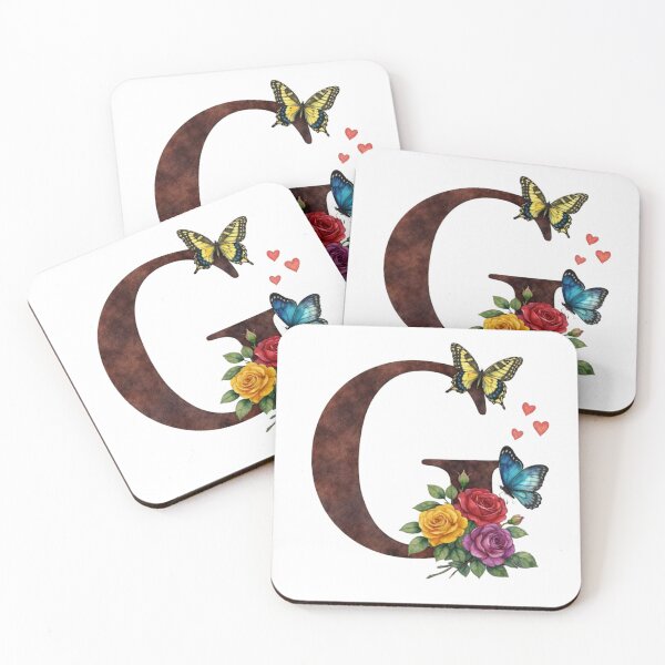 Item preview, Alphabet G with flowers and butterflies designed and sold by Shandiz Design.