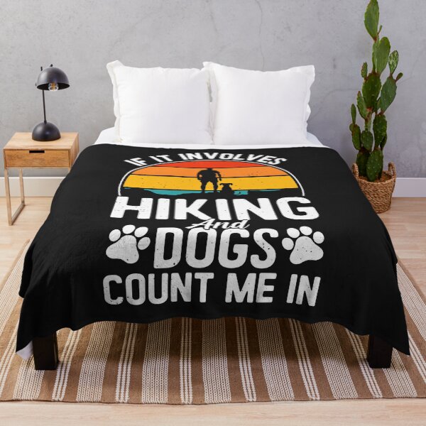 Item preview, If It Involves Hiking And Dogs Count Me In – Vintage Hiking Dog Lover designed and sold by dianadouri.