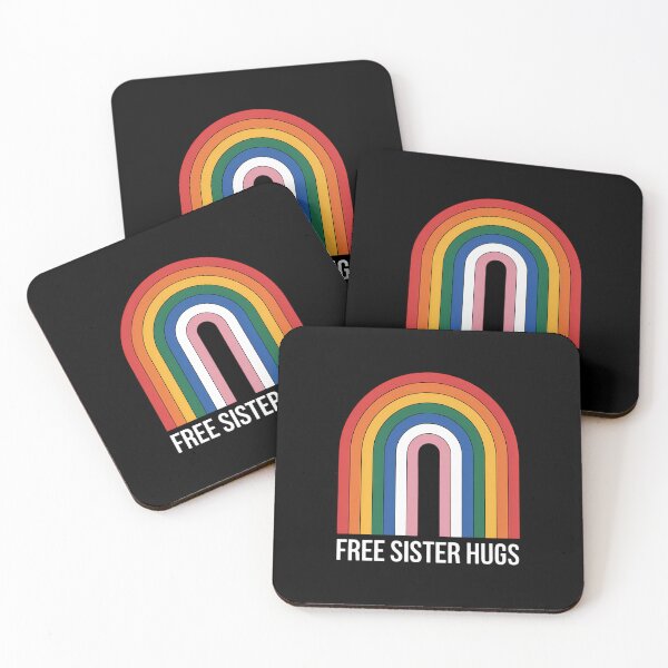Item preview, Free Sister Hugs Rainbow Transgender Flag LGBTQ Gay Pride designed and sold by EllenJast.