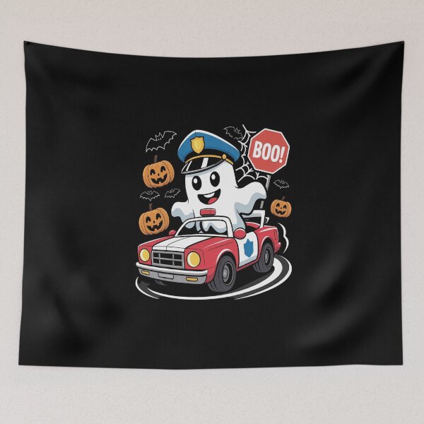 Item preview, Halloween Police - Ghost Cop Driving Spooky Patrol Car designed and sold by imsamaharem.
