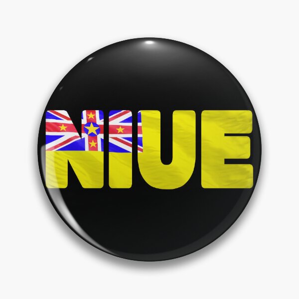 Item preview, NIUE - Flag Flying in Wind cut to Letters Souvenir Sticker Shirt designed and sold by Adam Gormley.