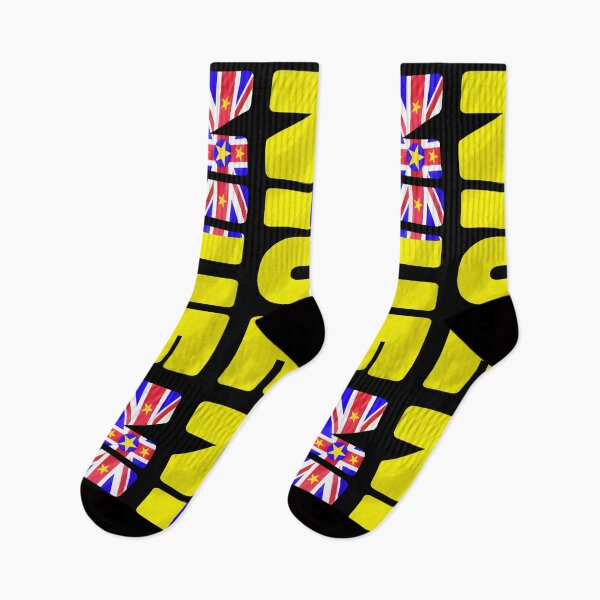 Item preview, NIUE - Flag Flying in Wind cut to Letters Souvenir Sticker Shirt designed and sold by Adam Gormley.