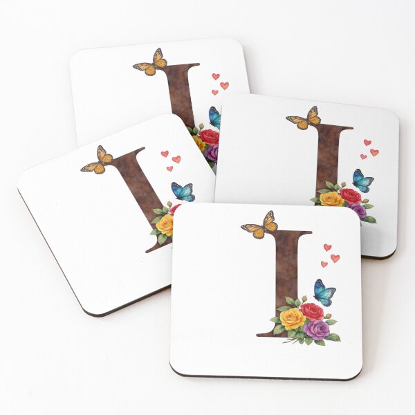 Item preview, Alphabet I with flowers and butterflies designed and sold by Shandiz Design.