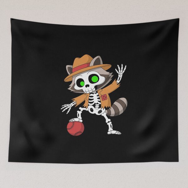 Item preview, Halloween Raccoon Dabbing Dodge Ball Player Dodgeball designed and sold by imsamaharem.