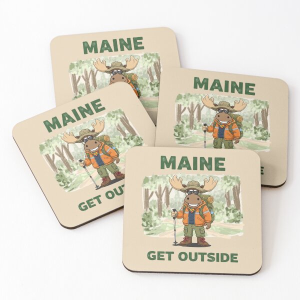 Item preview, Maine Get Outside - Hiker Moose Adventure designed and sold by Rhythm Thru Art .