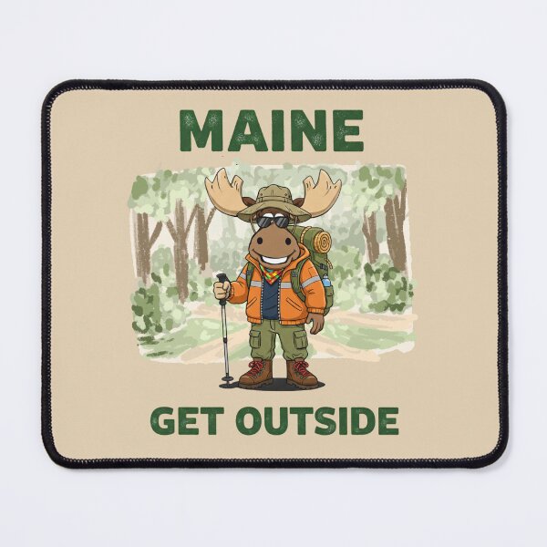 Item preview, Maine Get Outside - Hiker Moose Adventure designed and sold by Rhythm Thru Art .