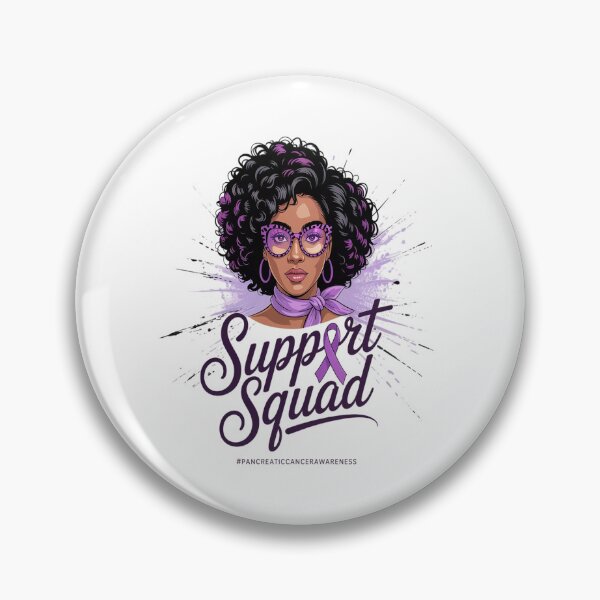 Item preview, Support Squad Afro Messy Bun Pancreatic Cancer Awareness designed and sold by SIGORDESIGN.