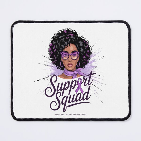 Item preview, Support Squad Afro Messy Bun Pancreatic Cancer Awareness designed and sold by SIGORDESIGN.