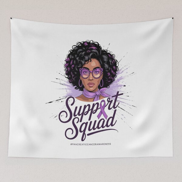 Item preview, Support Squad Afro Messy Bun Pancreatic Cancer Awareness designed and sold by SIGORDESIGN.