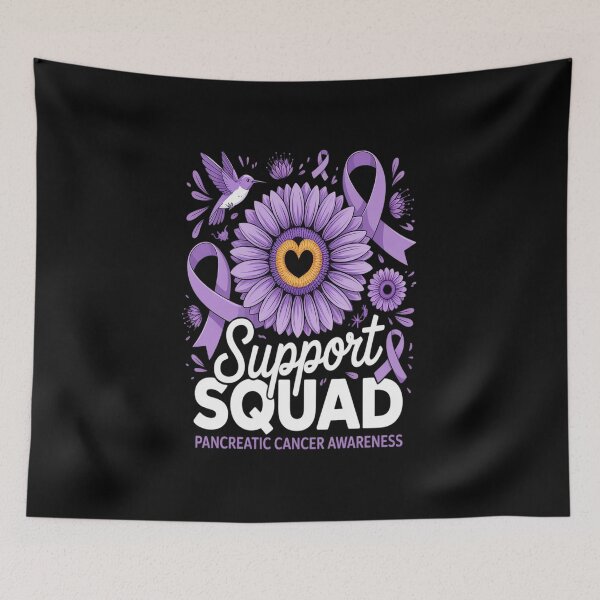 Item preview, Support Squad Pancreatic Cancer Awareness Sunflower designed and sold by SIGORDESIGN.