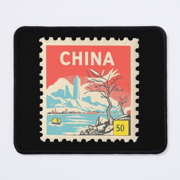 Item preview, Vintage China Postage Stamp Art - Guilin Karst Mountains & Junk Ship designed and sold by tiigerdad.