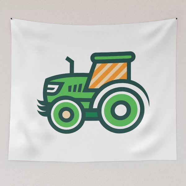 Item preview, Green Tractor Cartoon - Cute Farm Vehicle Vector designed and sold by Taanva.