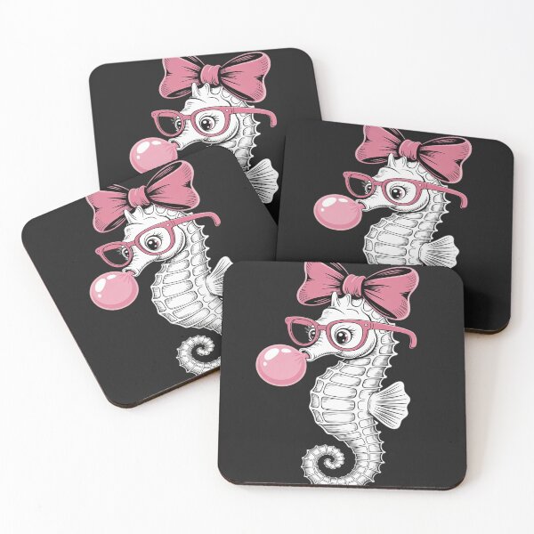 Item preview, Seahorse Wearing Glasses and Blowing Pink Bubble Gum designed and sold by trinfhri.