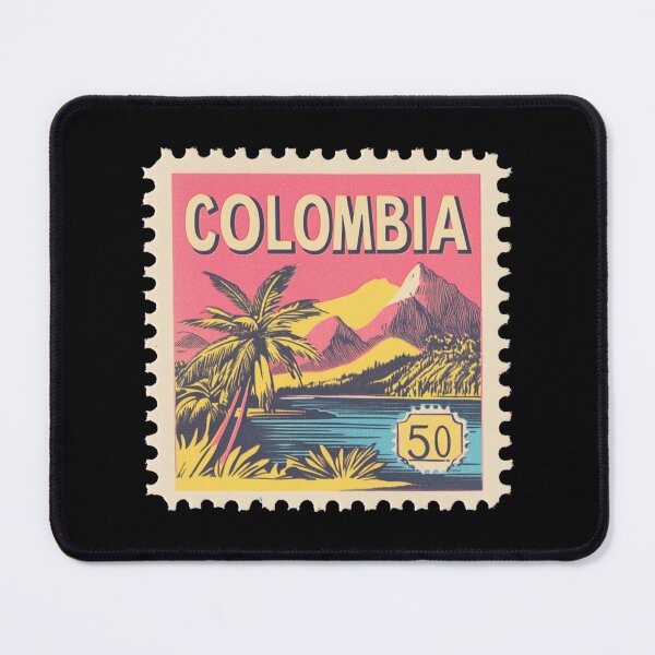 Item preview, Vintage Colombia Postage Stamp Art - Tropical Andes Mountain & Palm designed and sold by tiigerdad.