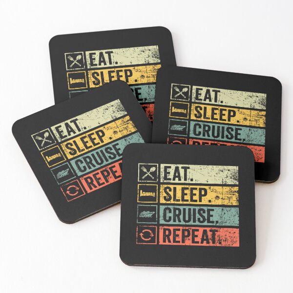 Item preview, Eat Sleep Cruise Repeat Family Cruise Vacation Retro Vintage designed and sold by pfanodlnazb.