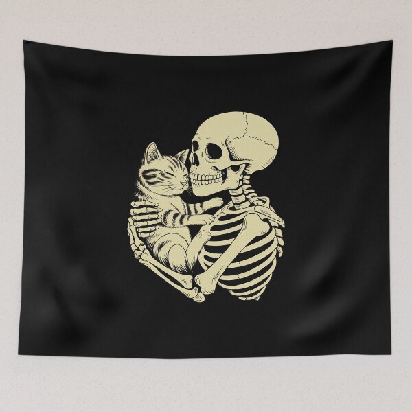 Item preview, Halloween Skeleton Hugging Cat Scary Costume designed and sold by imsamaharem.