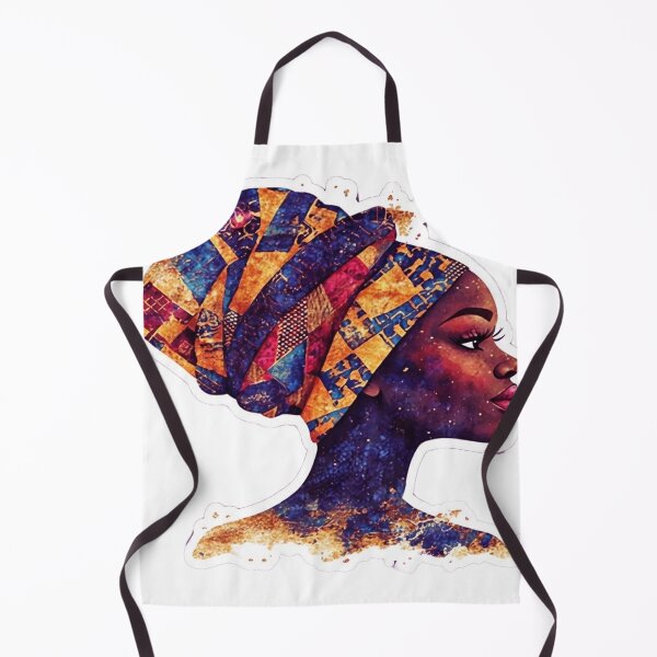 Item preview, Powerful African Queen in Modern Ankara Headwrap – Regal Profile Portrait Art designed and sold by ARTCREATESHOP.