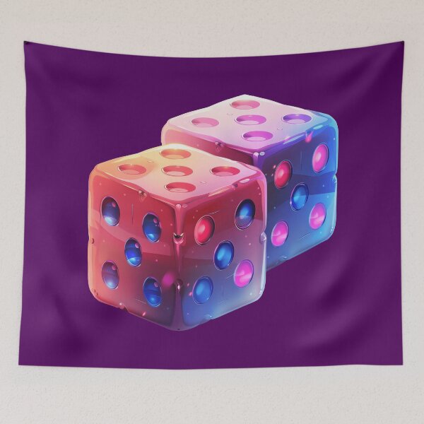 Item preview, Cosmic Glow Neon Dice Illustration designed and sold by SyberGen.