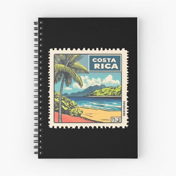 Item preview, Vintage Costa Rica Postage Stamp Art - Tropical Volcano & Beach Paradise designed and sold by tiigerdad.