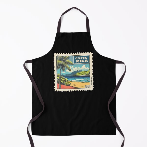 Item preview, Vintage Costa Rica Postage Stamp Art - Tropical Volcano & Beach Paradise designed and sold by tiigerdad.