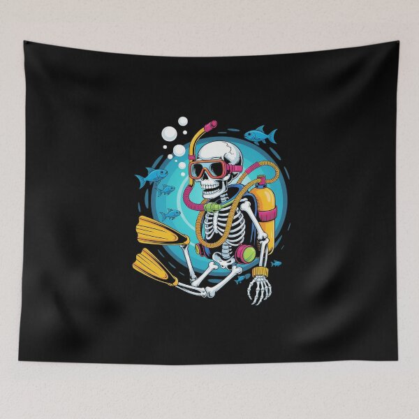 Item preview, Halloween Skeleton Scuba Diving Diver designed and sold by imsamaharem.