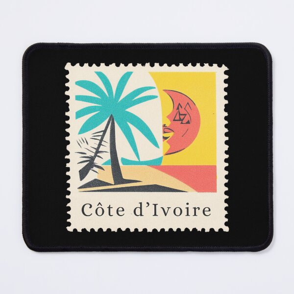 Item preview, Vintage Côte d’Ivoire Postage Stamp Art - Tropical Modernist Sun & Palm designed and sold by tiigerdad.