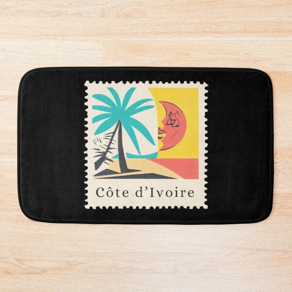 Item preview, Vintage Côte d’Ivoire Postage Stamp Art - Tropical Modernist Sun & Palm designed and sold by tiigerdad.