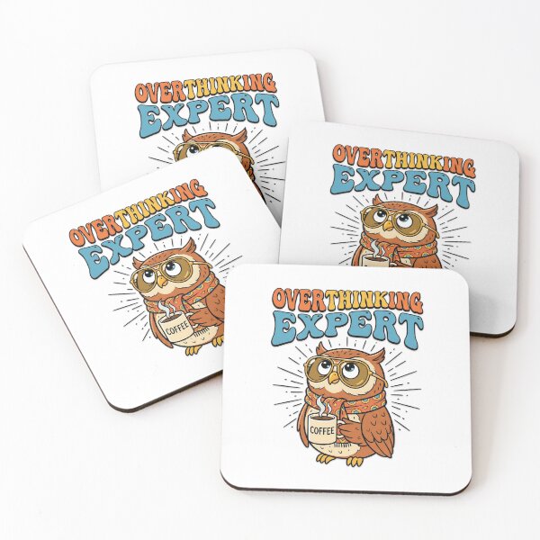 Item preview, Overthinking Expert – Retro Owl with Coffee | Funny Pop Art 70s Design designed and sold by SoulenCify.