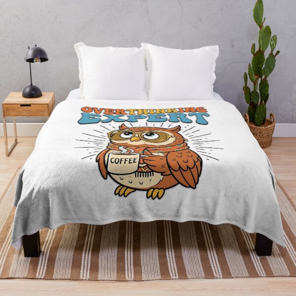 Item preview, Overthinking Expert – Retro Owl with Coffee | Funny Pop Art 70s Design designed and sold by SoulenCify.