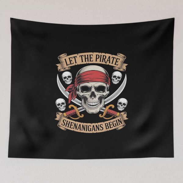 Item preview, Halloween Skull Let The Pirate Shenanigans Begin designed and sold by imsamaharem.