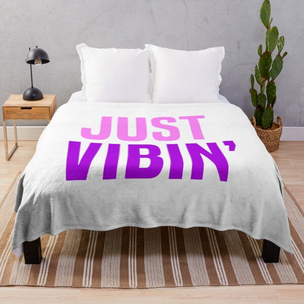 Item preview, Just Vibin’ Pink and Purple Typography  designed and sold by Memes N Lore .
