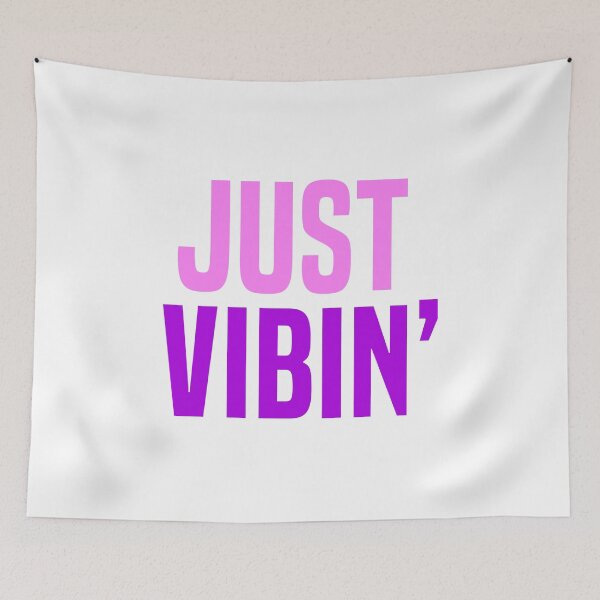 Item preview, Just Vibin’ Pink and Purple Typography  designed and sold by Memes N Lore .