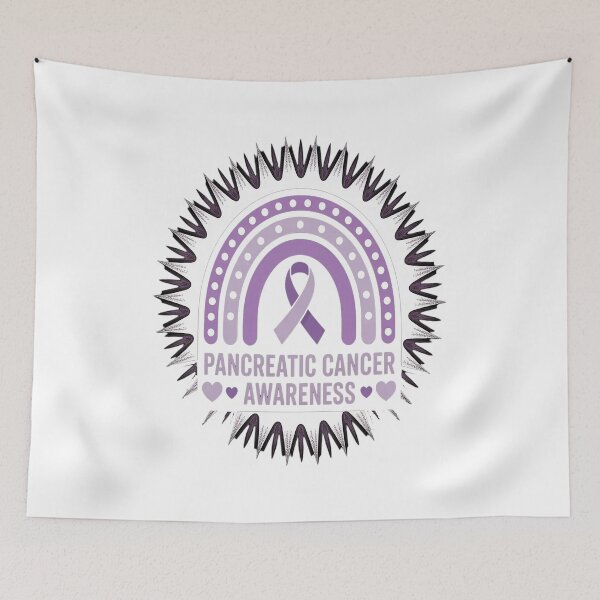 Item preview, Pancreatic Cancer Awareness Bleached Rainbow Purple Ribbon designed and sold by Moxizz.