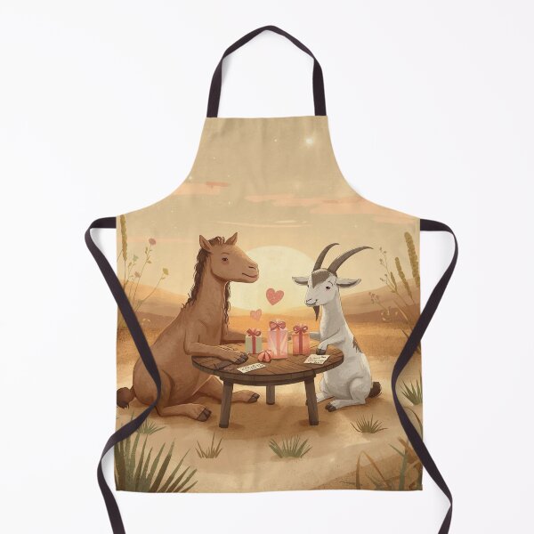 Item preview, Valentine’s Camel & Goat Couple • Whimsical Nomad Heart Prep Art designed and sold by WildlifeWhimsy.