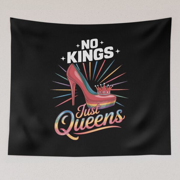 Item preview, No Kings Just Queens Pride High Heel LGBTQ Allies designed and sold by EllenJast.