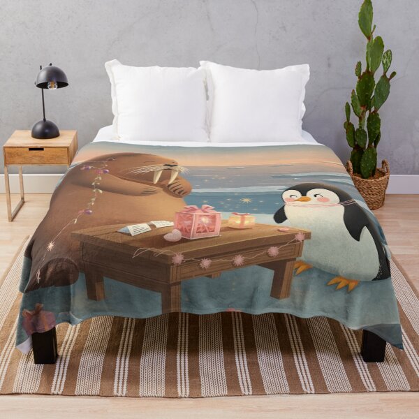 Item preview, Valentine’s Walrus & Penguin Couple • Whimsical Polar Heart Prep Art designed and sold by WildlifeWhimsy.