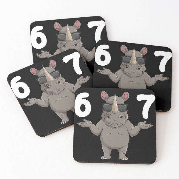 Item preview, Funny Cartoon Rhino 67 Six Seven T-Shirt designed and sold by LashondaGreen89.