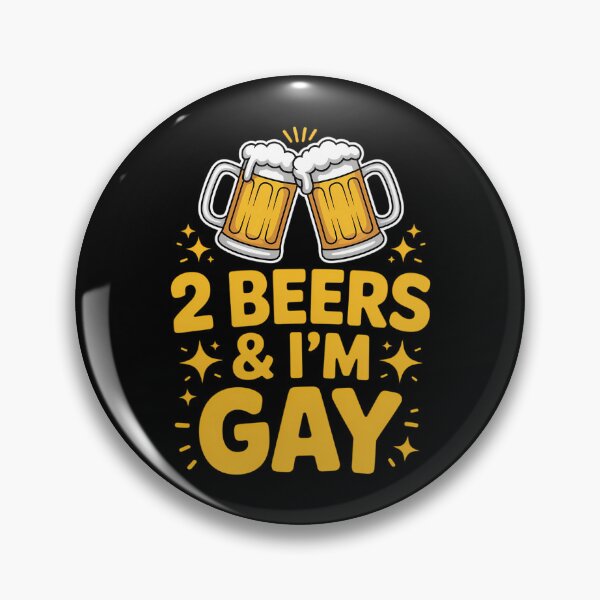 Item preview, 2 Beers & I'm Gay - LGBTQ+ humor Pride Drinking Quote designed and sold by EllenJast.