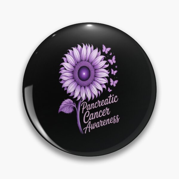 Item preview, Pancreatic Cancer Awareness Sunflower Purple Ribbon designed and sold by Moxizz.