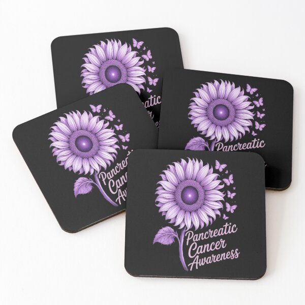 Item preview, Pancreatic Cancer Awareness Sunflower Purple Ribbon designed and sold by Moxizz.