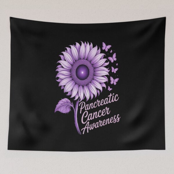 Item preview, Pancreatic Cancer Awareness Sunflower Purple Ribbon designed and sold by Moxizz.