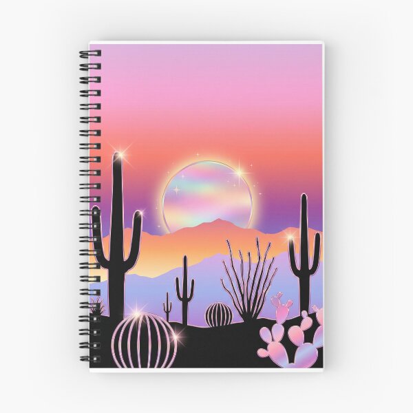 Item preview, Holographic Desert Sunset Rainbow Iridescent Cactus Saguaro Magical Vaporwave Art designed and sold by Maxbevier.