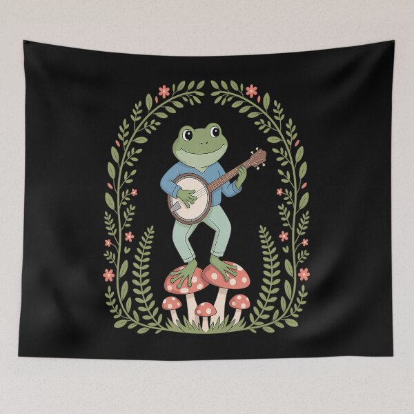 Item preview, Cute Frog Playing Banjo On Mushroom designed and sold by sielmadahurud.