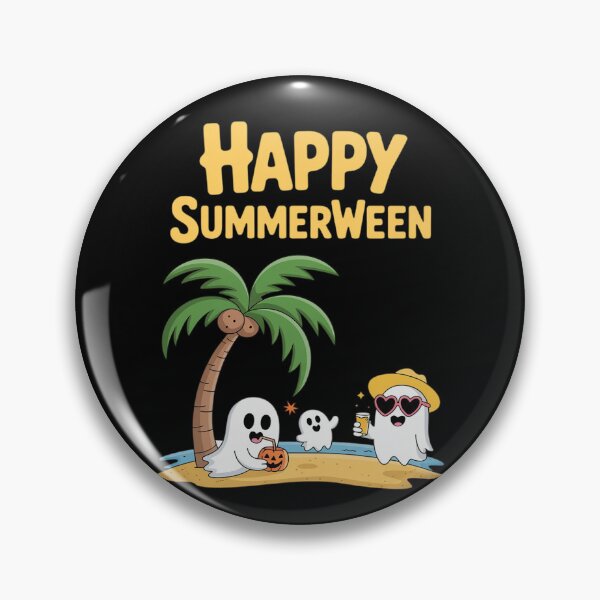 Item preview, Happy summerween beach Halloween ghost designed and sold by Slwankol.