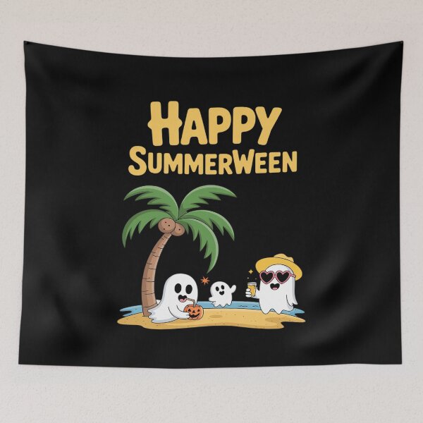 Item preview, Happy summerween beach Halloween ghost designed and sold by Slwankol.