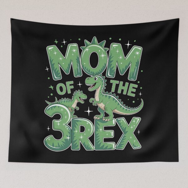 Item preview, Mom Of The Three Rex Birthday Dinosaur Family designed and sold by Morphologiona.