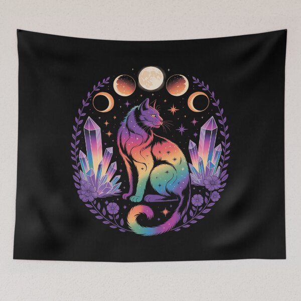 Item preview, Gay Pride Month Cat Moon Phases LGBTQ Ally Rainbow designed and sold by EllenJast.