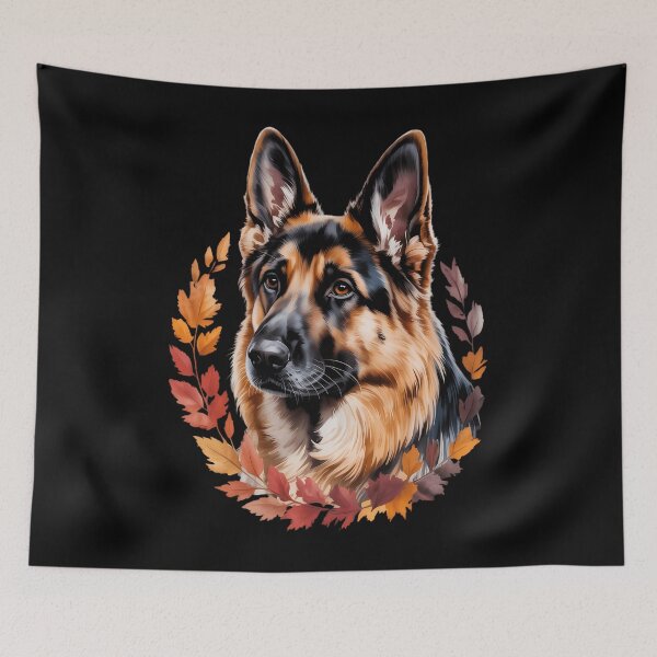 Item preview, German Shepherd Fall Leaves Thanksgiving Day Dog Lover Puppy designed and sold by EllenJast.