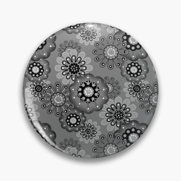 Item preview, Grey white rustic floral pattern retro  designed and sold by fuzzyfox.