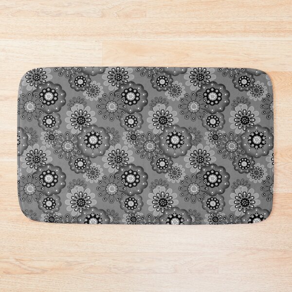 Item preview, Grey white rustic floral pattern retro  designed and sold by fuzzyfox.